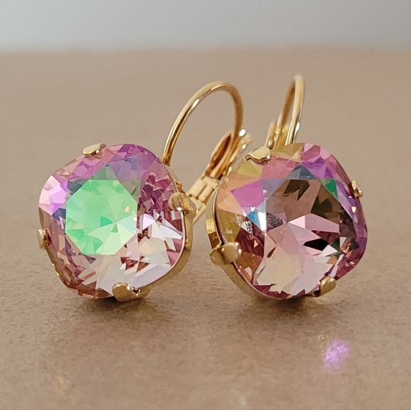 Austrian Crystal Earrings in Gold - Picture 9 of 10